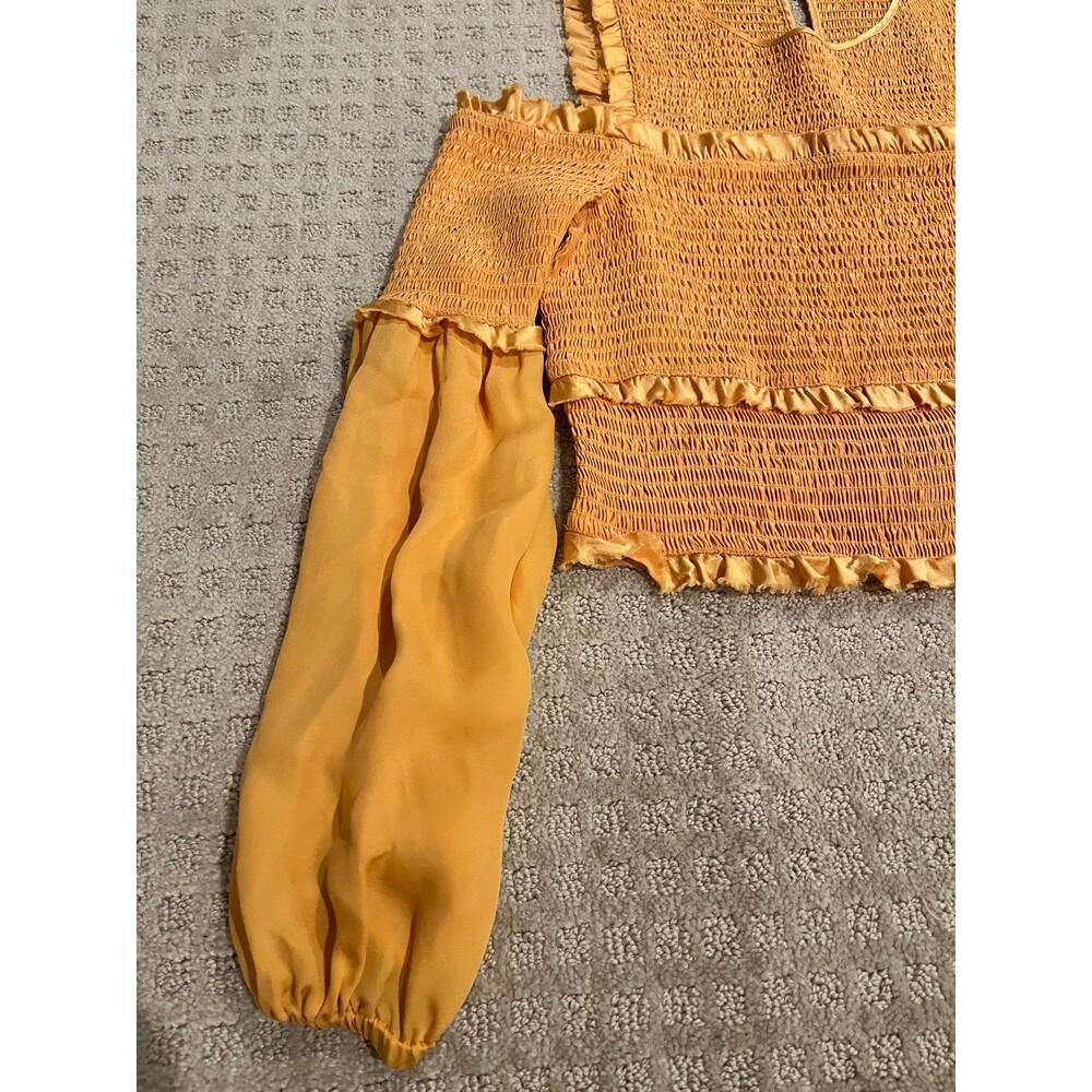 Cinq a Sept Pascal Cold Shoulder Silk Top Sienna size Small - Picture 4 of 11